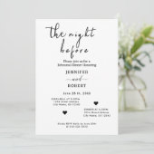 De avond voor bruiloft repetitie diner uitnodigen kaart (Staand voorkant)