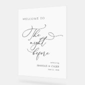 De avond voor bruiloft repetitie welkom acryl bord (Hoek)