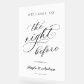 De avond voor bruiloft repetitie welkom acryl bord (Hoek)