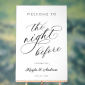 De avond voor bruiloft repetitie welkom acryl bord (Neutraal)