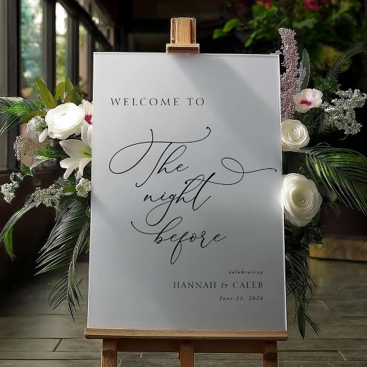 De avond voor bruiloft repetitie welkom acryl bord