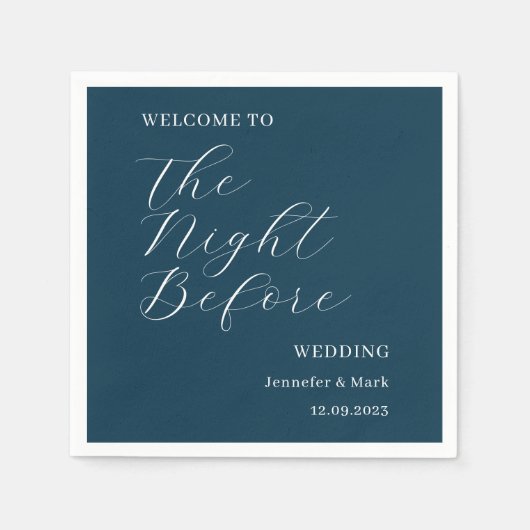De avond voor bruiloft repetitie welkom servet (Voorkant)