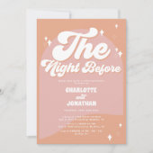 De avond voor chique groovy repetitie diner kaart (Voorkant)