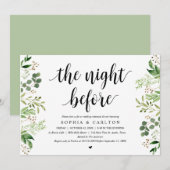 De avond voor de bruiloft, groen, repetitie diner kaart (Voorkant / Achterkant)