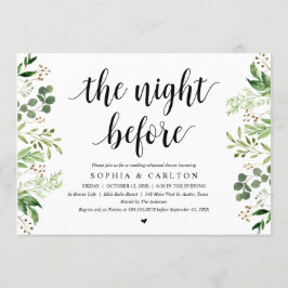 De avond voor de bruiloft, groen, repetitie diner kaart