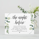 De avond voor de bruiloft, groen, repetitie diner kaart (Staand voorkant)