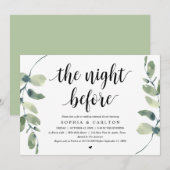De avond voor de bruiloft, groen, repetitie diner kaart (Voorkant / Achterkant)