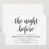 De avond voor de bruiloft, modern diner ter gelege kaart (Voorkant / Achterkant)