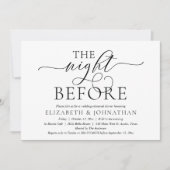 De avond voor de bruiloft, modern diner ter herhal kaart (Voorkant)