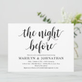 De avond voor de bruiloft, modern repetitiediner kaart (Staand voorkant)