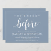 De avond voor de bruiloft, modern repetitiediner kaart (Voorkant / Achterkant)