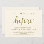De avond voor de bruiloft, modern repetitiediner kaart (Voorkant / Achterkant)