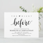 De avond voor de bruiloft, modern repetitiediner kaart (Staand voorkant)