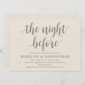 De avond voor de bruiloft, modern repetitiediner kaart (Voorkant / Achterkant)
