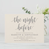 De avond voor de bruiloft, modern repetitiediner kaart (Staand voorkant)