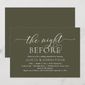 De avond voor de bruiloft, modern repetitiediner v kaart (Voorkant / Achterkant)