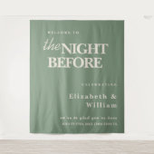 De avond voor de bruiloft teken Sage Green achterg Wandkleed (Voorkant)
