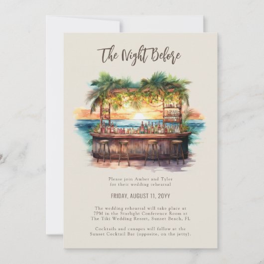 De avond voor de bruiloft van Sunset Beach Kaart (Voorkant)