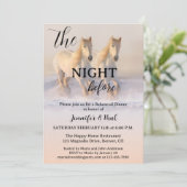 De avond voor de bruiloft Winterpaarden Proefdiner Kaart (Staand voorkant)