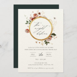 De avond voor de herfst bloemenuitnodiging kaart