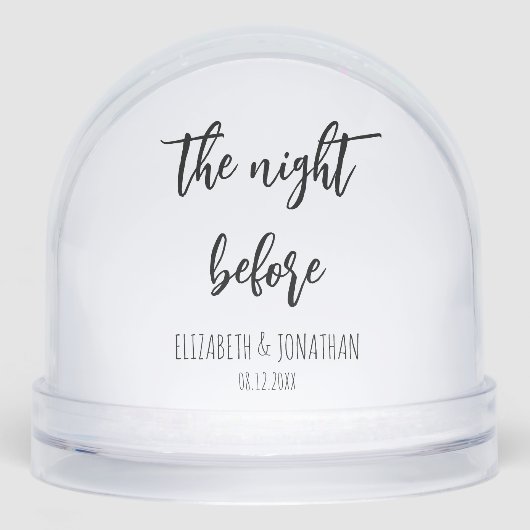 De avond voor de huwelijksrepetitie diner sneeuwbol (Voorkant)