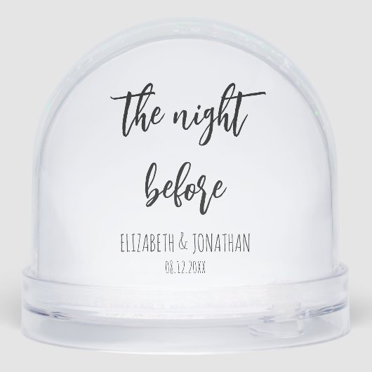 De avond voor de huwelijksrepetitie diner sneeuwbol (Achterkant)