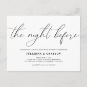 De avond voor de huwelijksrepetitie diner uitnodig briefkaart (Voorkant)