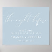 De avond voor de huwelijksrepetitie diner welkom  poster (Voorkant)