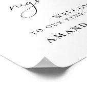 De avond voor de huwelijksrepetitie diner welkom poster (Hoek)