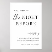 De avond voor de huwelijksrepetitie diner welkom  poster (Voorkant)