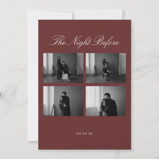 De avond voor de huwelijksuitnodiging (Voorkant)