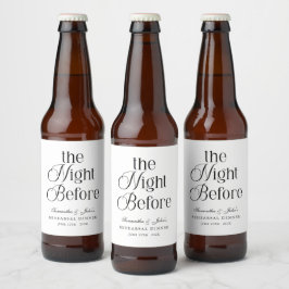 De avond voor de moderne bruiloefening herhalingsd bier etiket