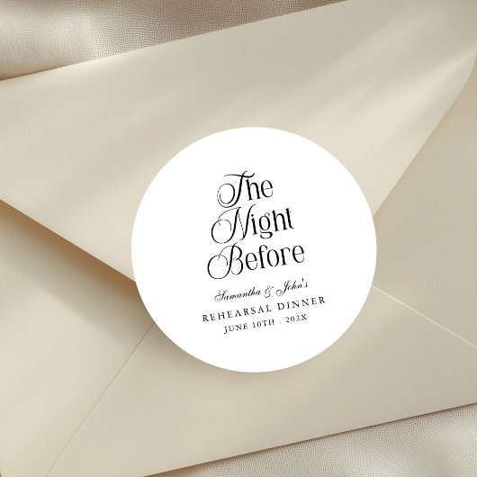De avond voor de moderne elegante proefdiners dinn ronde sticker