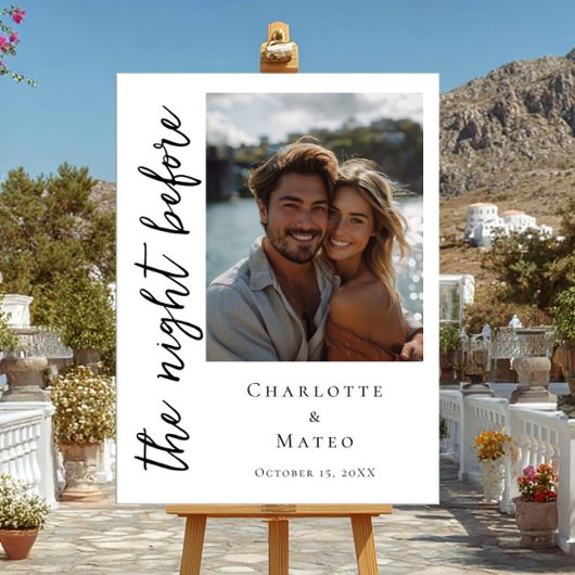 De avond voor de moderne foto welkom poster