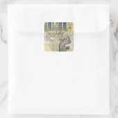 De avond voor de reis naar Engeland - Onderzoek Vierkante Sticker (Tas)