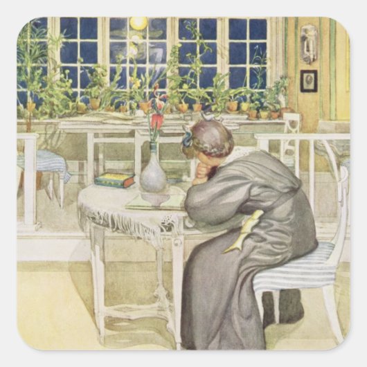 De avond voor de reis naar Engeland - Onderzoek Vierkante Sticker (Voorkant)