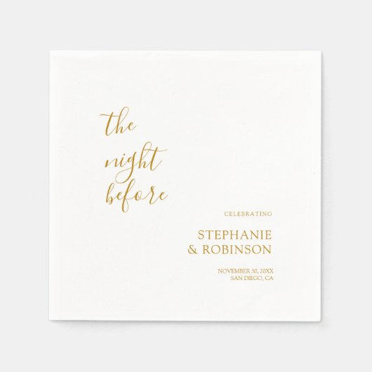 De avond voor de repetitie cocktail servet (Voorkant)