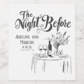 De avond voor de repetitie diner Funky Hand geteke Wijn Etiket (Enkel label)