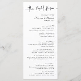 De avond voor de repetitie Diner Menu 4 x 9"