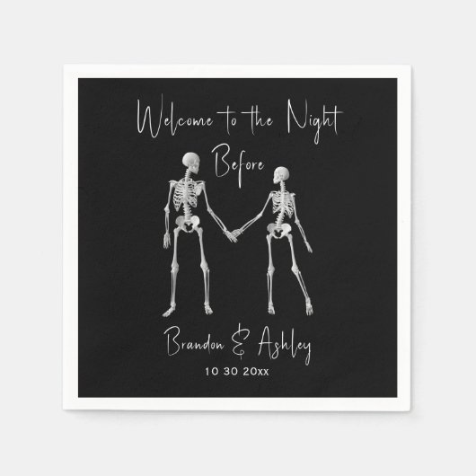 De avond voor de repetitie diner servetten zwart (Voorkant)