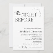 De avond voor de repetitie diner uitnodiging, modu kaart (Voorkant)