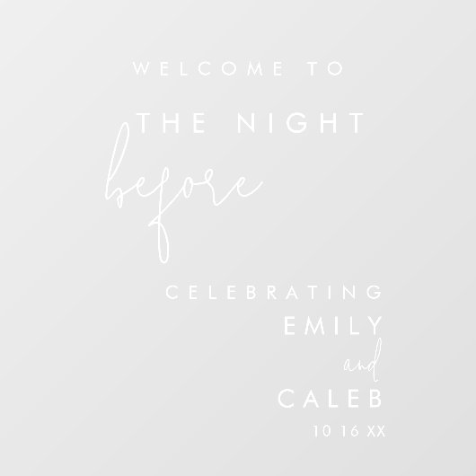 De avond voor de repetitie Dinner Mirror Sign Raamsticker (Vel)