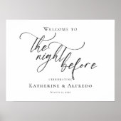 De avond voor de repetitie elegante minimale ontva poster (Voorkant)