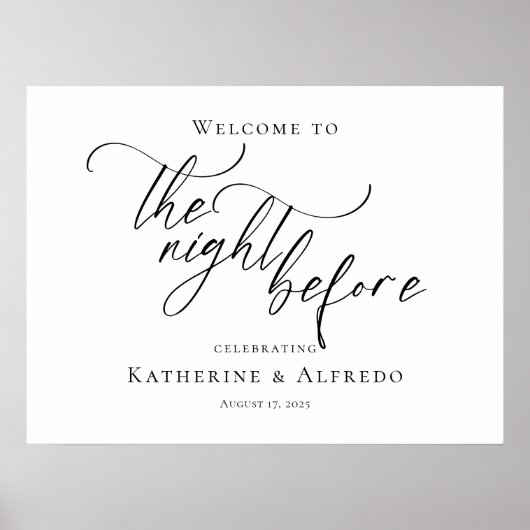 De avond voor de repetitie elegante minimale ontva poster (Voorkant)