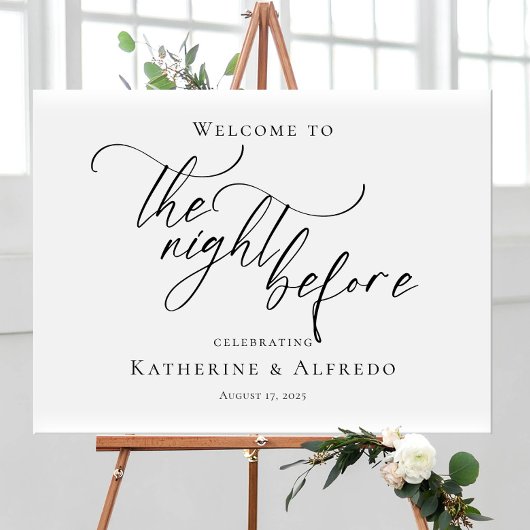 De avond voor de repetitie elegante minimale ontva poster