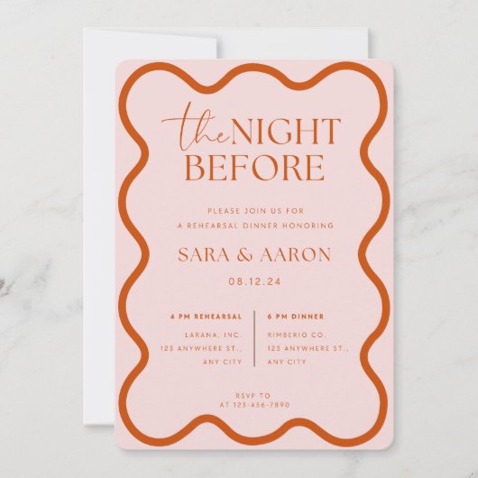 De avond voor de repetitie uitnodiging (Voorkant)