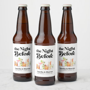De avond voor de repetitie van het retro koppel bier etiket