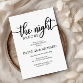 De avond voor eenvoudig elegante repetitie diner kaart