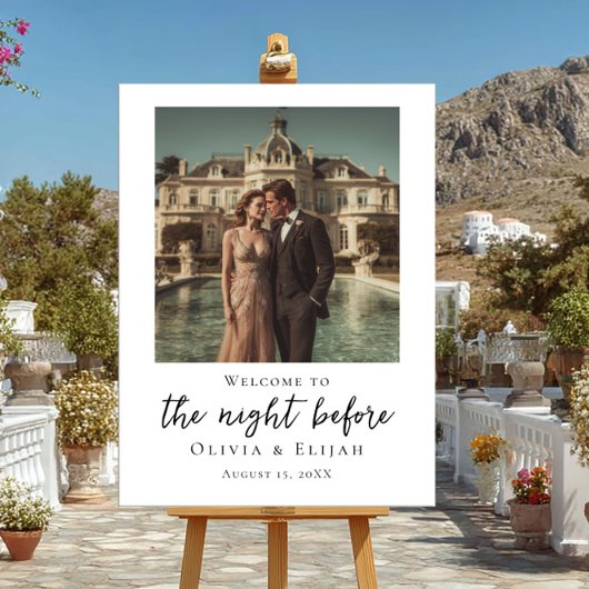 De avond voor elegante foto welkom poster