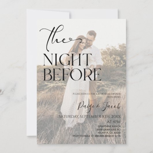 De avond voor het Afbeelding bruiloft repetitie di Kaart (Voorkant)